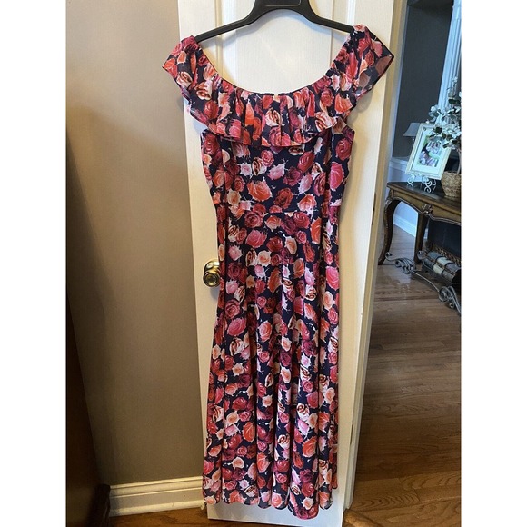 Betsey Johnson Dresses & Skirts - Betsy Johnson‎ Blue Pink Floral Long Sleeveless Dress Size 6 NWOT